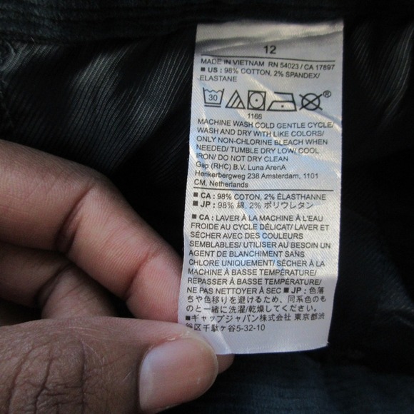 Banana Republic Corduroy Straight Leg Trousers Women Blue 12 Cotton Casual 558 - Picture 6 of 12